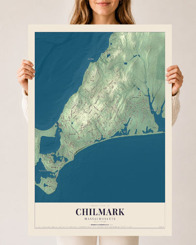 Chilmark, Massachusetts map print - 24 x 36 archival matte print