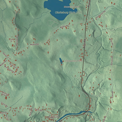Terrain and local geography detail from the Clarksburg, Massachusetts map