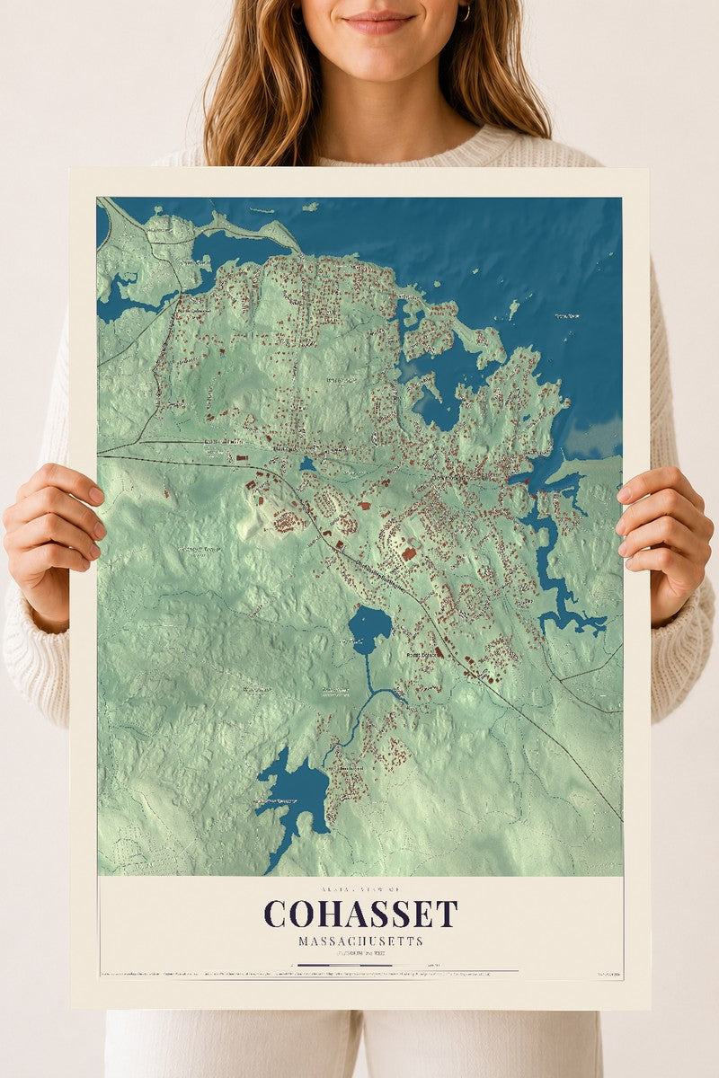 Cohasset, Massachusetts map print - 18 x 24 archival matte print