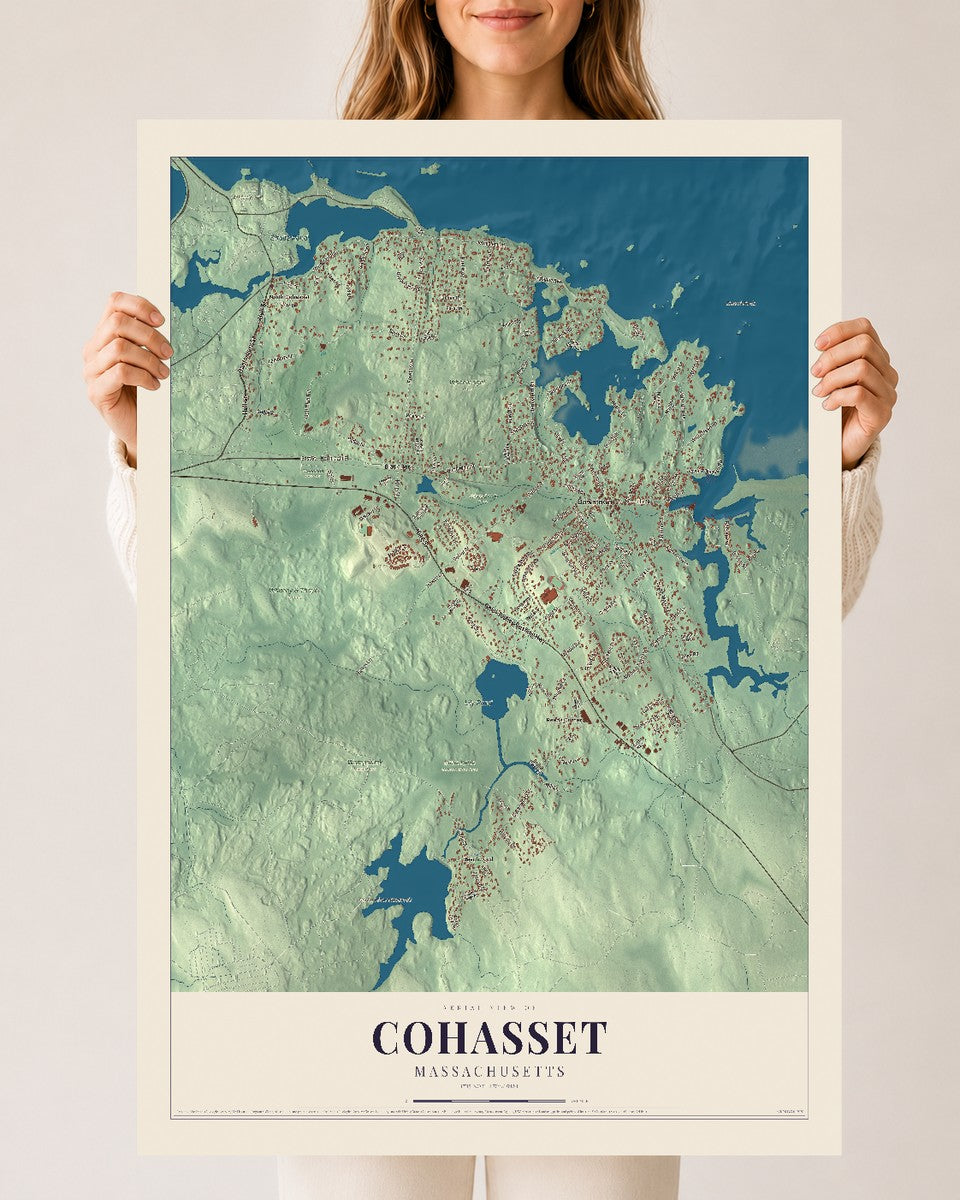 Cohasset, Massachusetts map print - 24 x 36 archival matte print