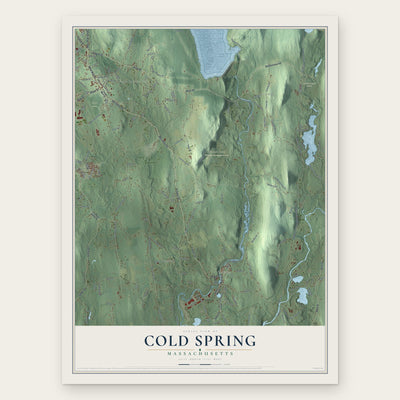 Cold Spring, Massachusetts map print, the full design