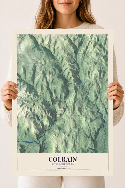 Colrain, Massachusetts map print - 18 x 24 archival matte print