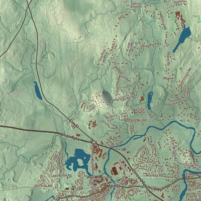 Terrain and local geography detail from the Concord, Massachusetts map