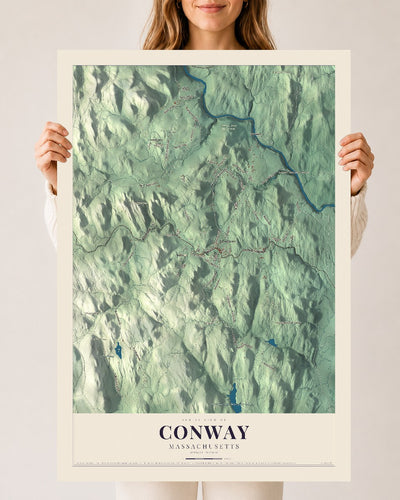 Conway, Massachusetts map print - 24 x 36 archival matte print
