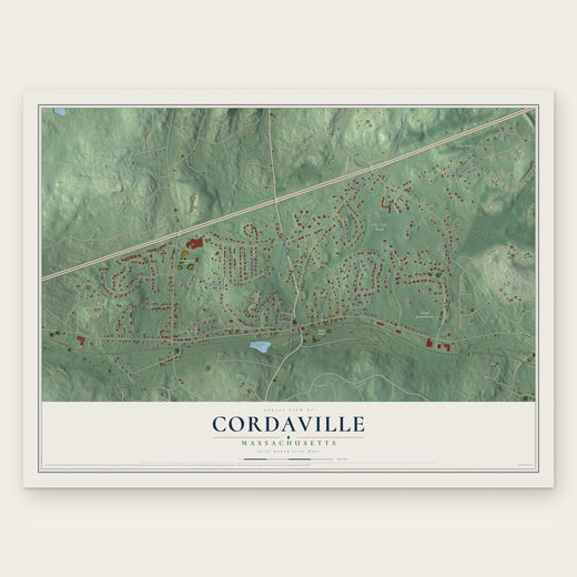 Cordaville, Massachusetts map print, the full design