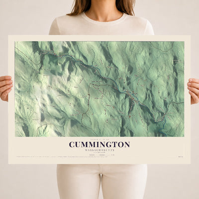 Cummington, Massachusetts map print - 18 x 24 archival matte print