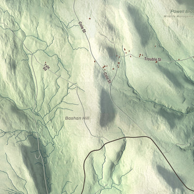 Terrain and local geography detail from the Cummington, Massachusetts map