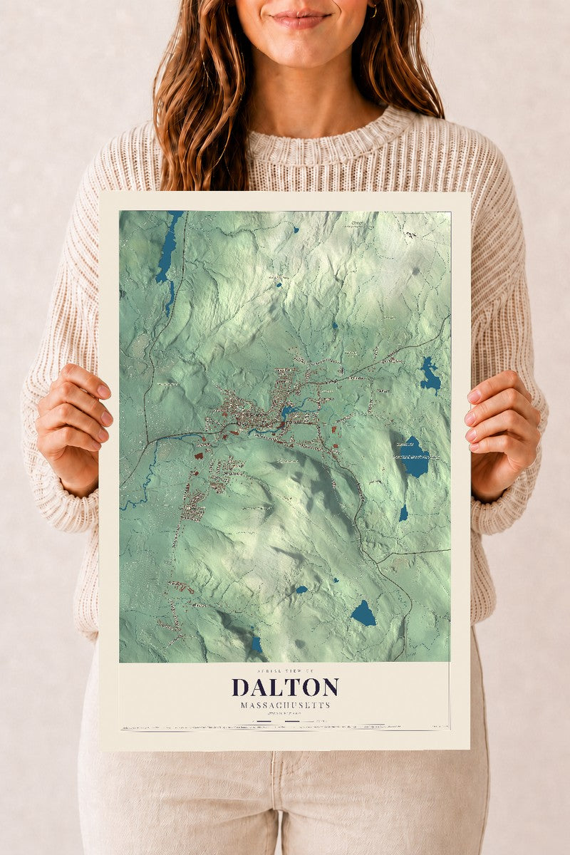 Dalton, Massachusetts map print - 12 x 18 archival matte print