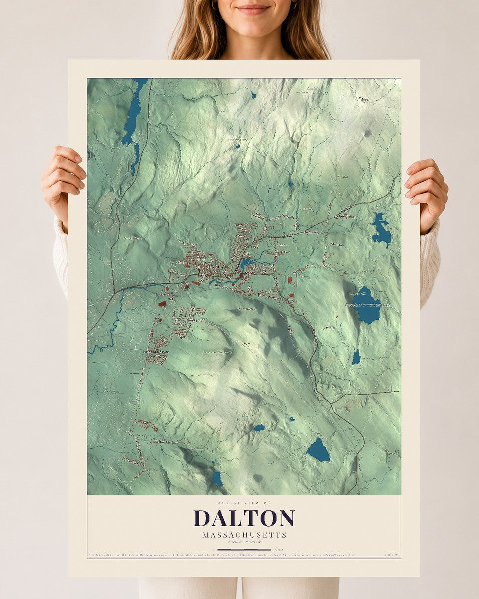 Dalton, Massachusetts map print - 24 x 36 archival matte print