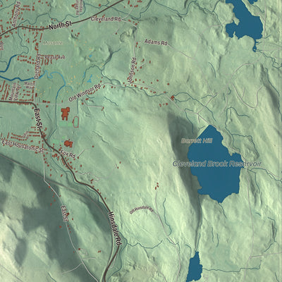 Terrain and local geography detail from the Dalton, Massachusetts map
