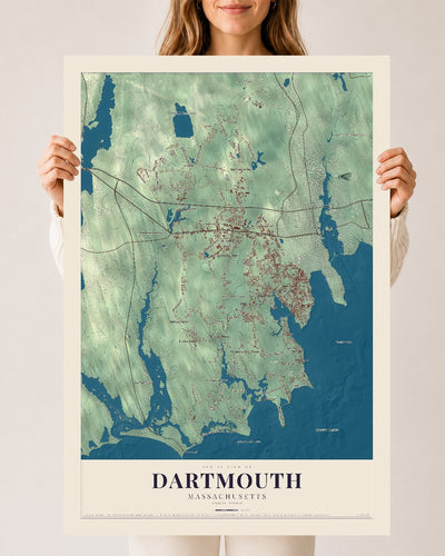 Dartmouth, Massachusetts map print - 24 x 36 archival matte print