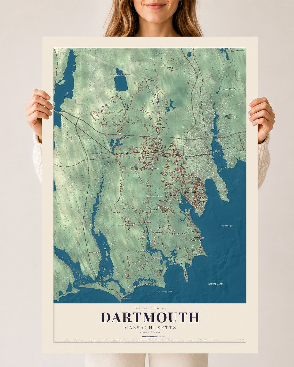 Dartmouth, Massachusetts map print - 24 x 36 archival matte print