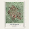 Davis Square, Massachusetts map print, the full design