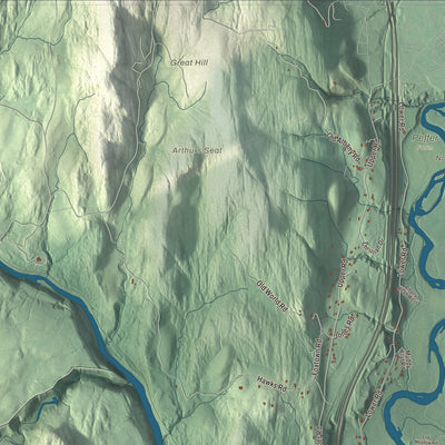 Terrain and local geography detail from the Deerfield, Massachusetts map