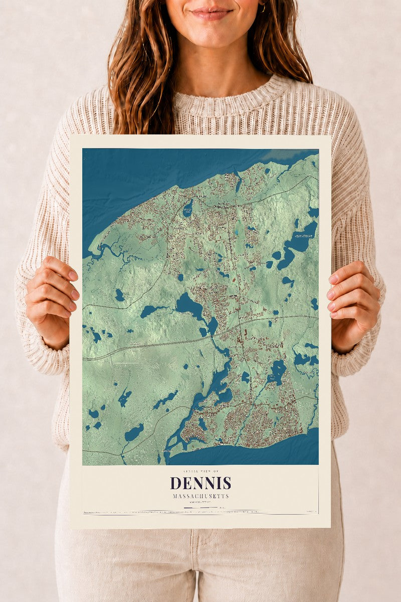 Dennis, Massachusetts map print - 12 x 18 archival matte print