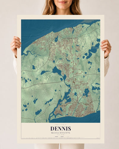 Dennis, Massachusetts map print - 24 x 36 archival matte print