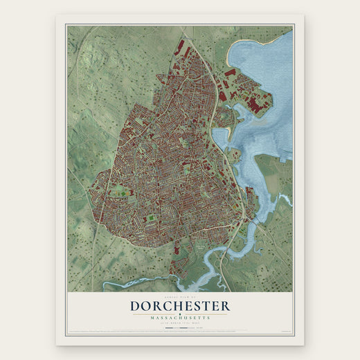 Dorchester, Massachusetts map print, the full design