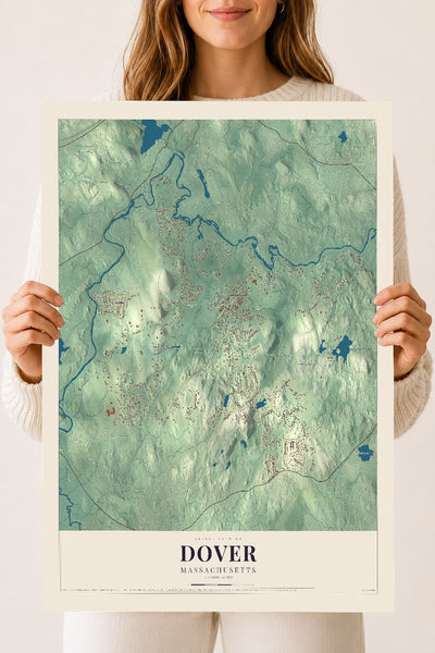 Dover, Massachusetts map print - 18 x 24 archival matte print
