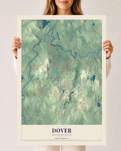 Dover, Massachusetts map print - 24 x 36 archival matte print