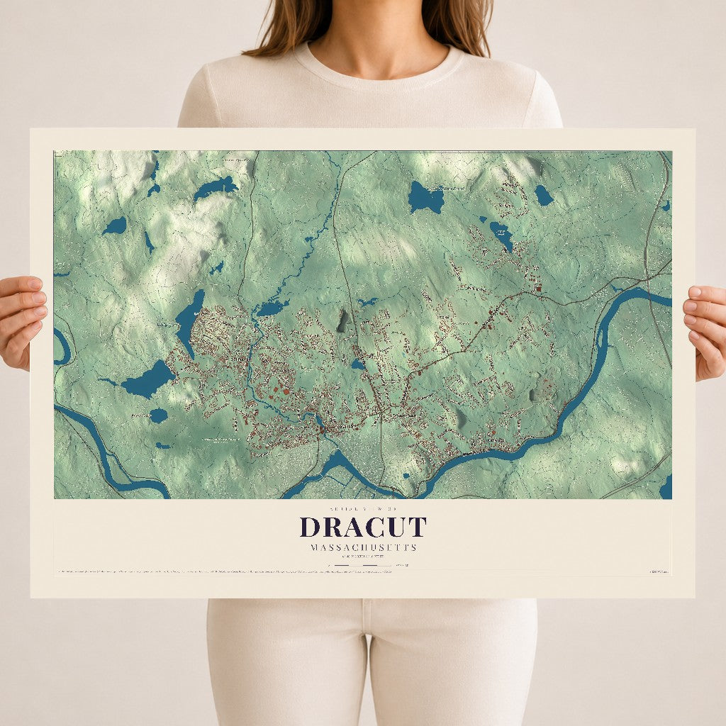 Dracut, Massachusetts map print - 18 x 24 archival matte print