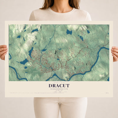 Dracut, Massachusetts map print - 18 x 24 archival matte print