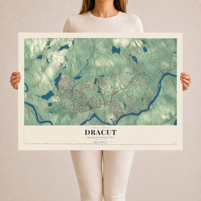 Dracut, Massachusetts map print - 24 x 36 archival matte print