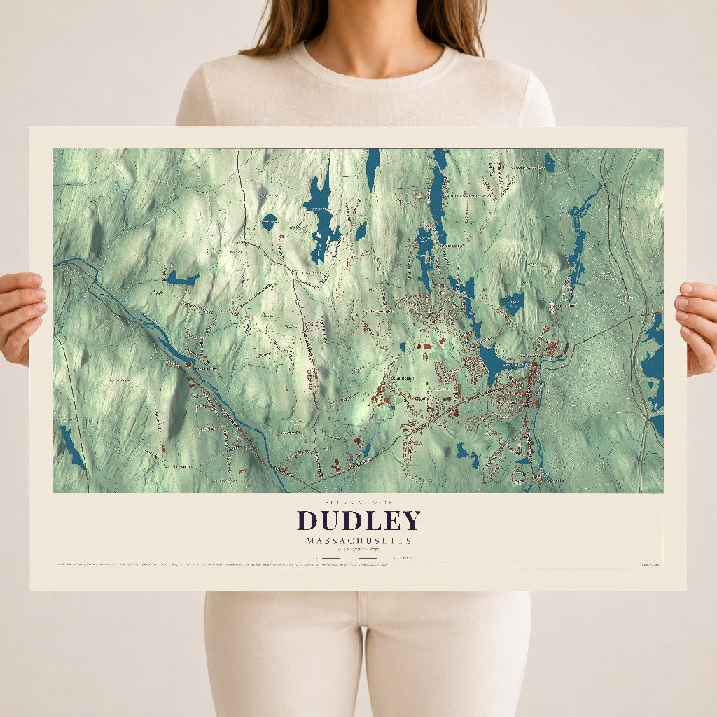 Dudley, Massachusetts map print - 18 x 24 archival matte print