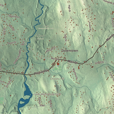 Street and neighborhood detail from the Dunstable, Massachusetts map
