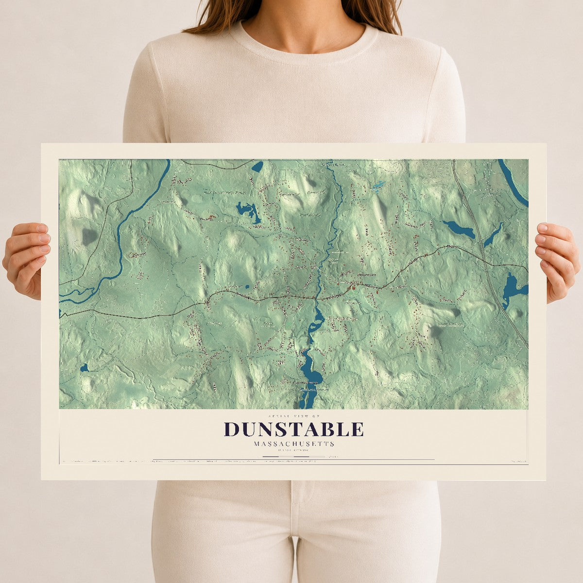 Dunstable, Massachusetts map print - 12 x 18 archival matte print