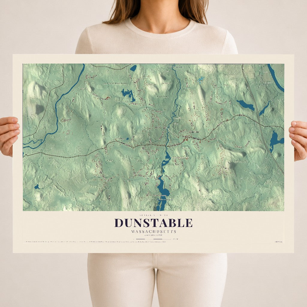 Dunstable, Massachusetts map print - 18 x 24 archival matte print