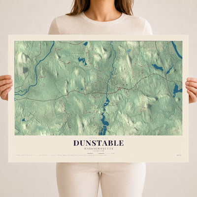 Dunstable, Massachusetts map print - 18 x 24 archival matte print
