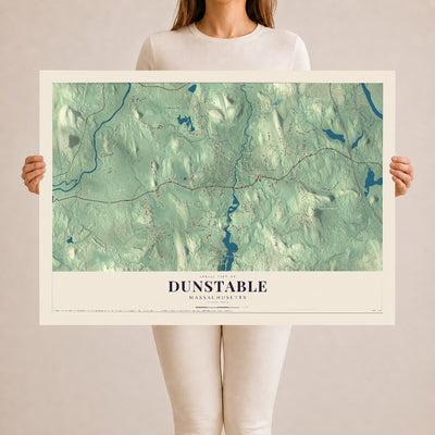 Dunstable, Massachusetts map print - 24 x 36 archival matte print