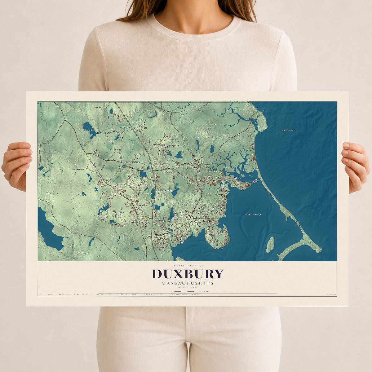Duxbury, Massachusetts map print - 12 x 18 archival matte print