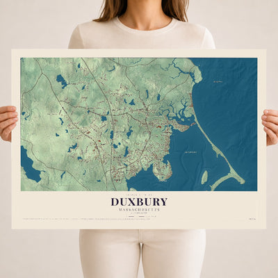 Duxbury, Massachusetts map print - 18 x 24 archival matte print