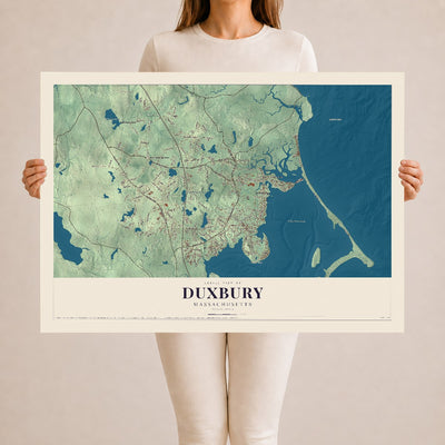 Duxbury, Massachusetts map print - 24 x 36 archival matte print