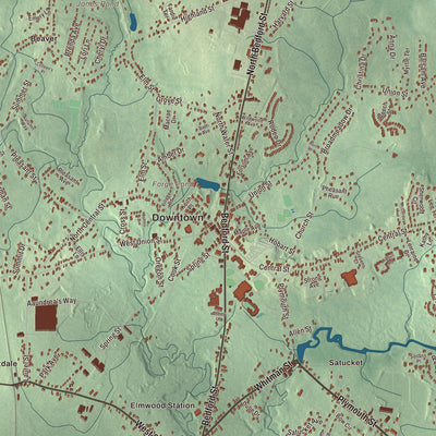 Street and neighborhood detail from the East Bridgewater, Massachusetts map