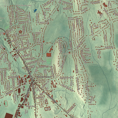 Terrain and local geography detail from the East Longmeadow, Massachusetts map