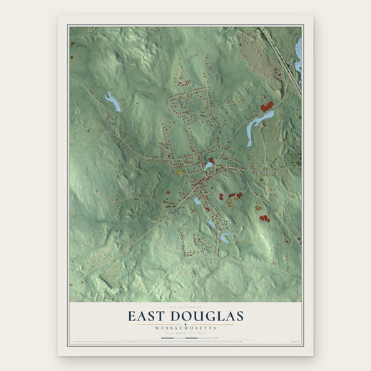 East Douglas, Massachusetts map print, the full design