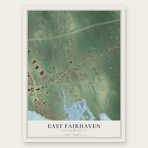 East Fairhaven, Massachusetts map print, the full design