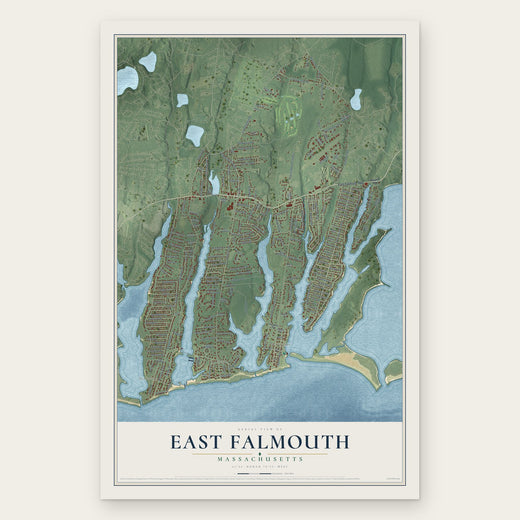 East Falmouth, Massachusetts map print, the full design