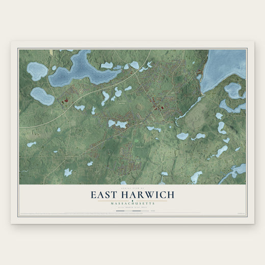 East Harwich, Massachusetts map print, the full design