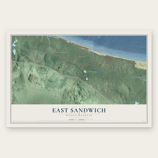 East Sandwich, Massachusetts map print, the full design