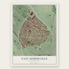 East Somerville, Massachusetts map print, the full design