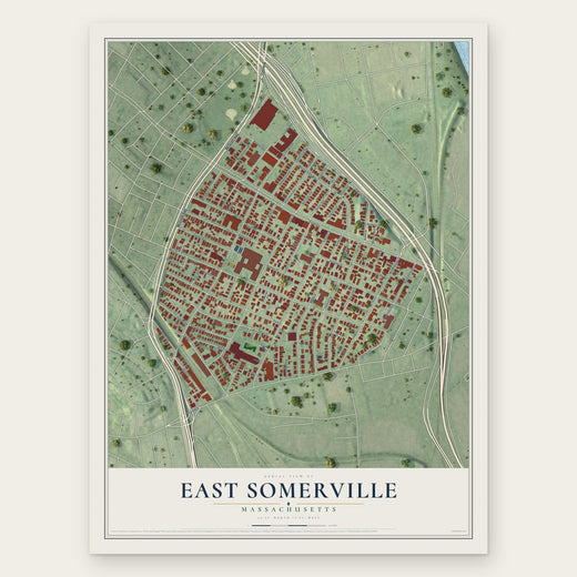 East Somerville, Massachusetts map print, the full design