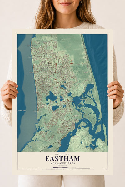 Eastham, Massachusetts map print - 18 x 24 archival matte print
