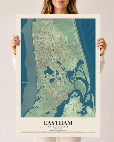 Eastham, Massachusetts map print - 24 x 36 archival matte print