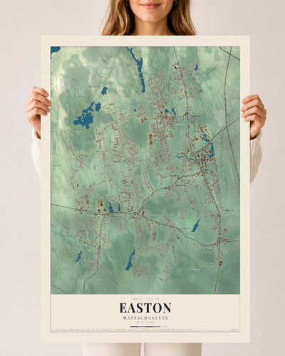 Easton, Massachusetts map print - 24 x 36 archival matte print