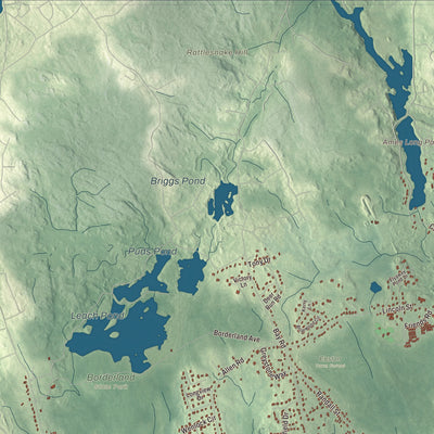 Terrain and local geography detail from the Easton, Massachusetts map