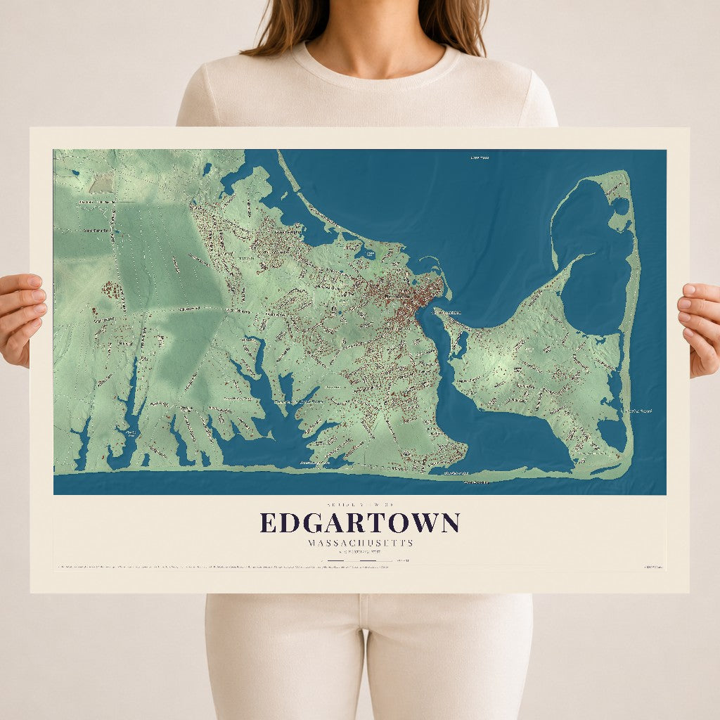 Edgartown, Massachusetts map print - 18 x 24 archival matte print