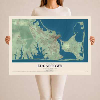 Edgartown, Massachusetts map print - 24 x 36 archival matte print